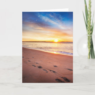 Tarjeta De Agradecimiento Huellas en el poema de arena