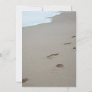 Tarjeta De Agradecimiento Huellas en una playa blanca en Mozambique