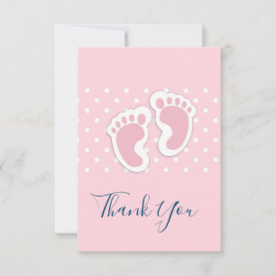 Tarjeta De Agradecimiento Huellas infantiles rosas pequeñas gracias