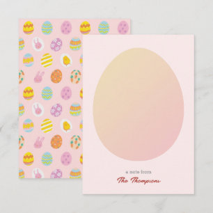 Tarjeta De Agradecimiento Huevo Sencillo y Huevos Pintados de Pascua Patrón 