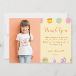 Tarjeta De Agradecimiento Huevos Amarillos Pastel Elegantes Cumpleaños Infan