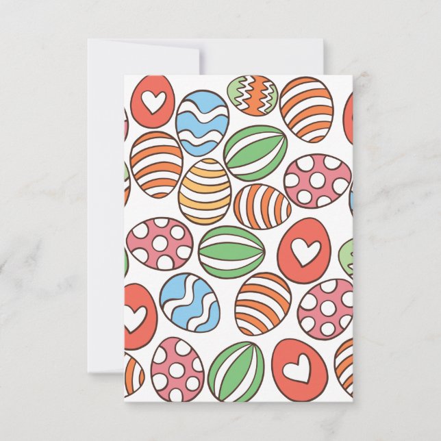 Tarjeta De Agradecimiento Huevos de Pascua coloridos (Anverso)