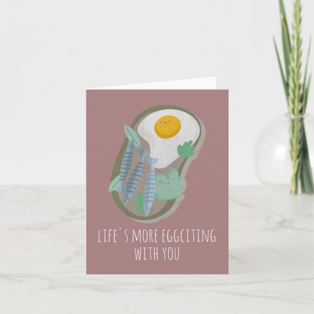 Tarjeta De Agradecimiento Huevos, pescados y verduras de personalizable (Anverso)