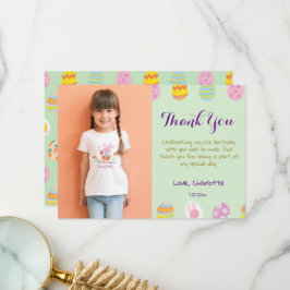 Tarjeta De Agradecimiento Huevos Verdes Pastelitos Lindos Foto de Cumpleaños