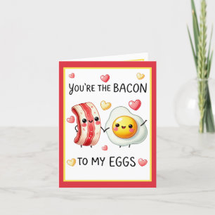 Tarjeta De Agradecimiento Huevos y tocino lindos Kawaii
