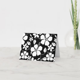 TARJETA DE AGRADECIMIENTO HULA HAWAIANA (HIBISCO) NEGRO