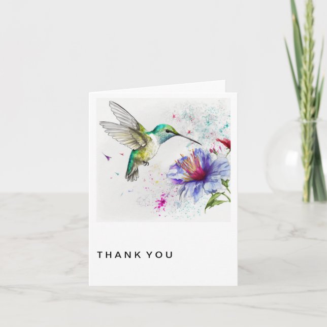 Tarjeta De Agradecimiento Hummingbird 4 Gracias (Anverso)