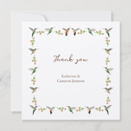Tarjeta De Agradecimiento Hummingbird Wedding