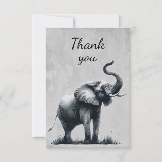 Tarjeta De Agradecimiento Humor de animales salvajes para elefantes divertid (Anverso)
