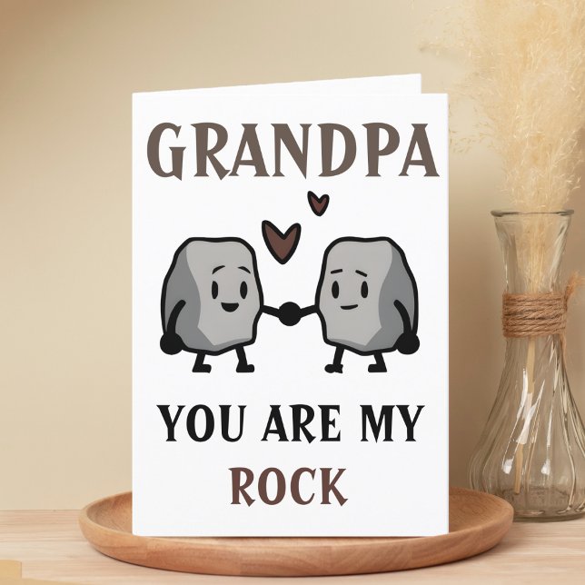Tarjeta De Agradecimiento Humor de Chiste de rock divertido lindo Día de los (grandpa you are my rock happy birthday card)