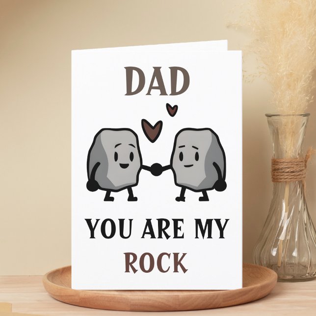 Tarjeta De Agradecimiento Humor de Chiste de rock divertido lindo día de pad (dad you are my rock happy birthday card)