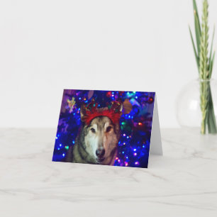 Tarjeta De Agradecimiento Husky de Navidad