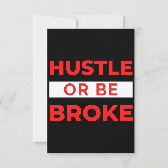 Tarjeta De Agradecimiento Hustle O Ser Broke (Anverso)