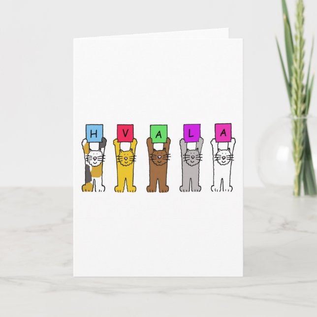 Tarjeta De Agradecimiento Hvala agradece al serbio croata bosnio Eslovenia (Anverso)