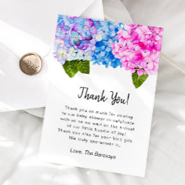 Tarjeta De Agradecimiento Hydrangea Baby Shower