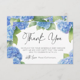 Tarjeta De Agradecimiento Hydrangea es un niño Baby Shower Gracias