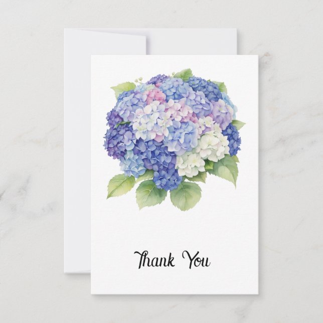 Tarjeta De Agradecimiento Hydrangea Flat Thank You Card (Anverso)
