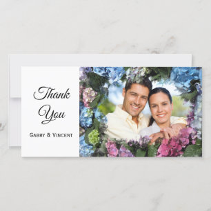 Tarjeta De Agradecimiento Hydrangea Flowers Frame Boda Gracias Foto