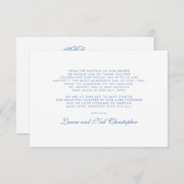 Tarjeta De Agradecimiento Hydrangea moderna Boda azul turbio Gracias