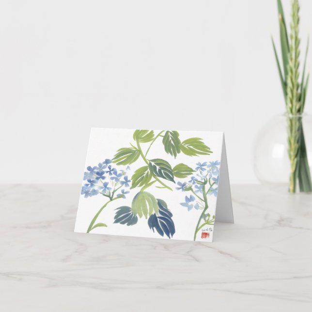 Tarjeta De Agradecimiento Hydrangea Notecard de la acuarela (Anverso)