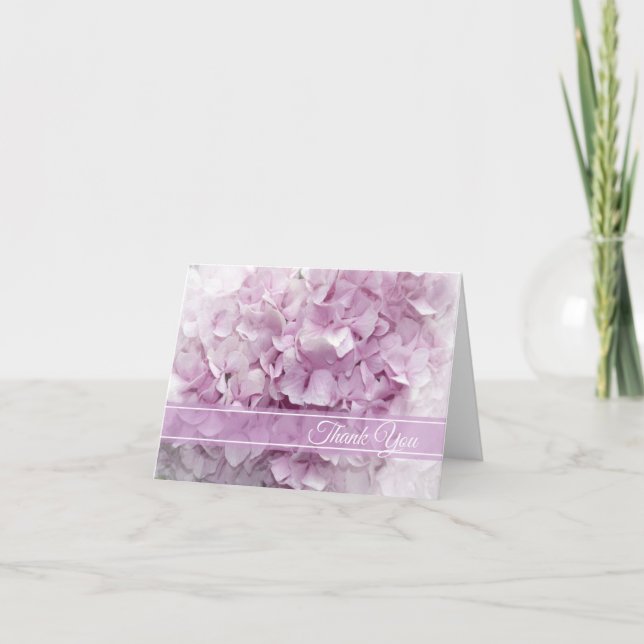 Tarjeta De Agradecimiento Hydrangea rosa suave gracias (Anverso)