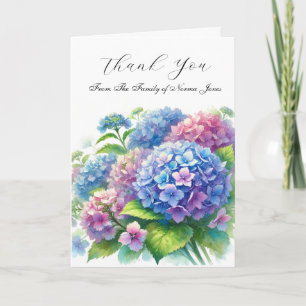 Tarjeta De Agradecimiento Hydrangea Simpatía Floral Funeral Gracias