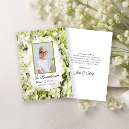 Tarjeta De Agradecimiento Hydrangea Verde Flor Acuarela Compasión funeral