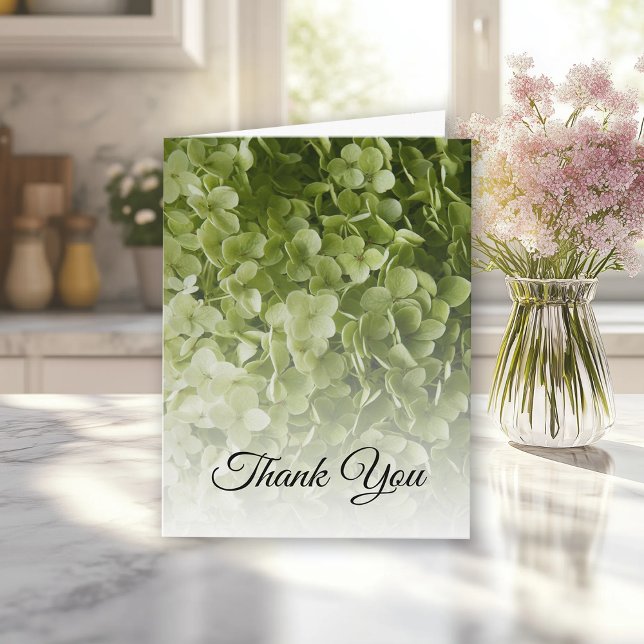 Tarjeta De Agradecimiento Hydrangea Verde Simpatía floral Gracias (Subido por el creador)