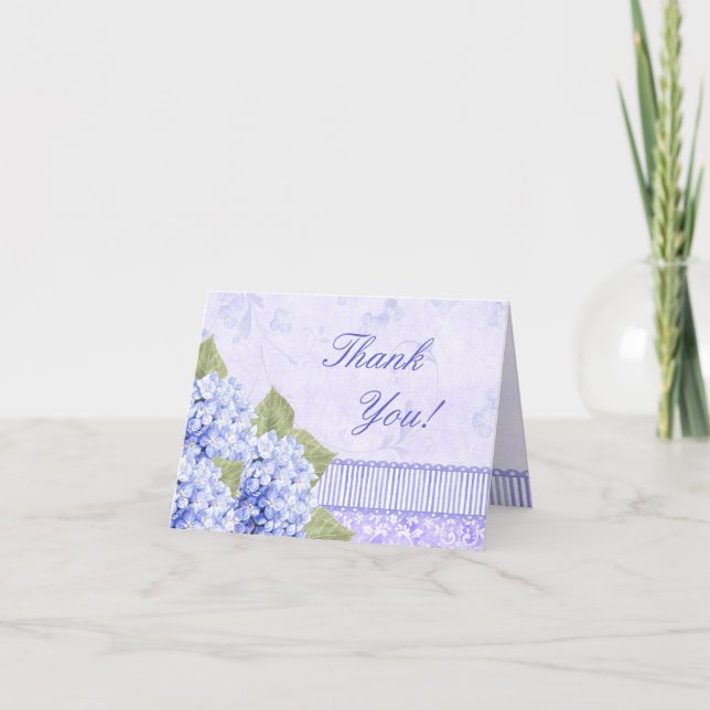 Tarjeta De Agradecimiento HydrangeaGracias Cartas (Anverso)