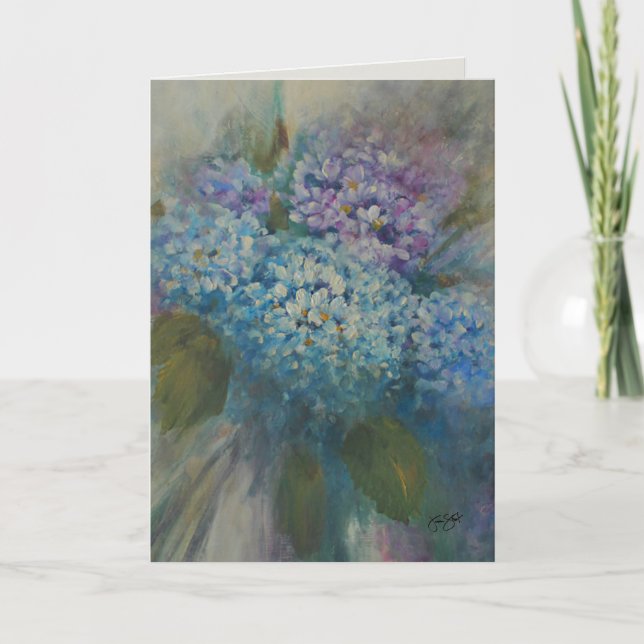 Tarjeta De Agradecimiento Hydrangeas  5 x 7 Thank You Card (Anverso)