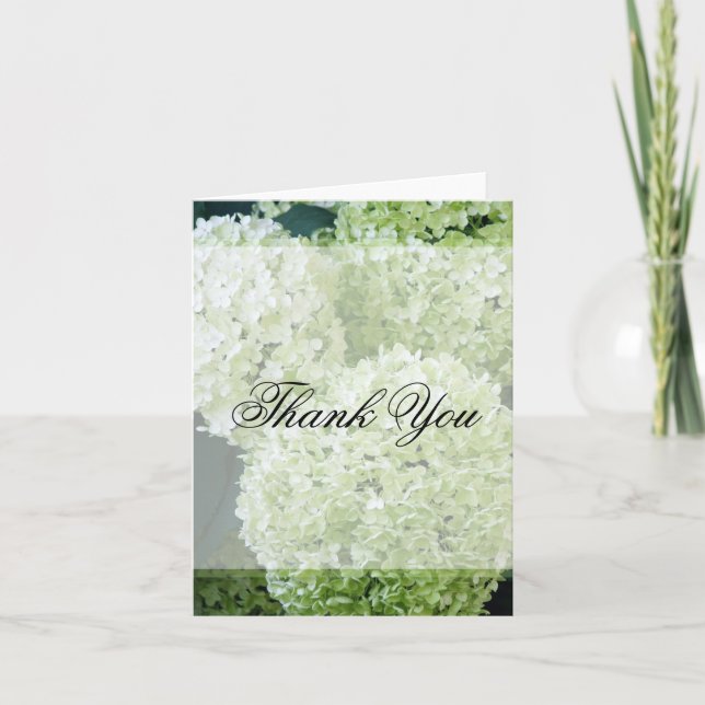 Tarjeta De Agradecimiento Hydrangeas Annabelle Gracias (Anverso)