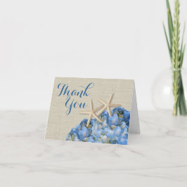 Tarjeta De Agradecimiento Hydrangeas Azules Starfish Gracias