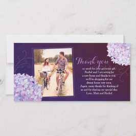 Tarjeta De Agradecimiento Hydrangeas Deep Purple Boda Foto Gracias
