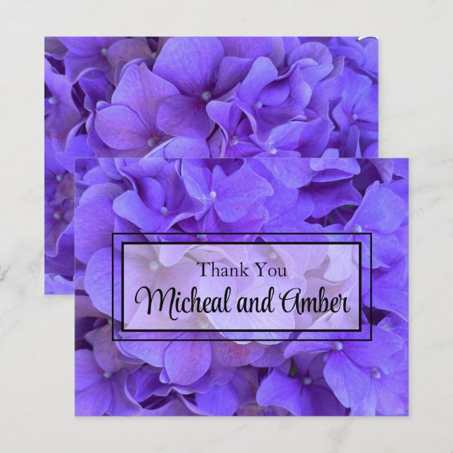 Tarjeta De Agradecimiento Hydrangeas Lavender lilac (Anverso / Reverso)
