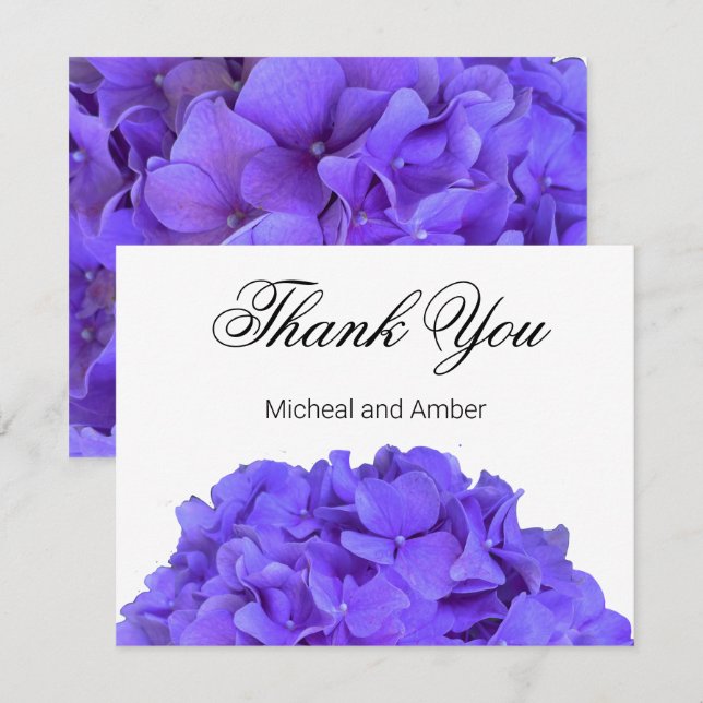 Tarjeta De Agradecimiento Hydrangeas Lavender lilac (Anverso / Reverso)