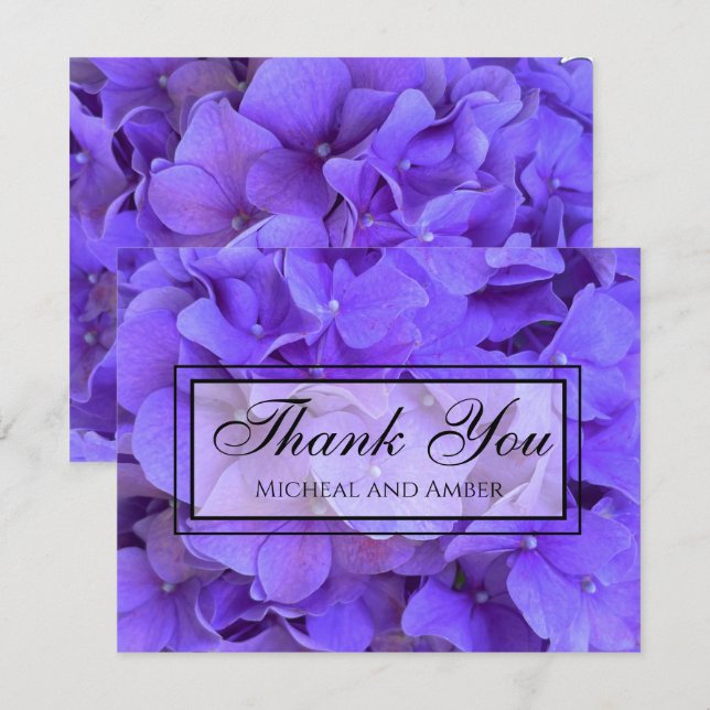 Tarjeta De Agradecimiento Hydrangeas Lavender lilac (Anverso / Reverso)