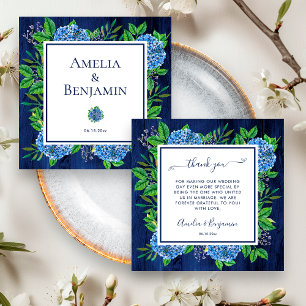 Tarjeta De Agradecimiento Hydrangeas Rústicas Gracias Por Oficiante De Boda
