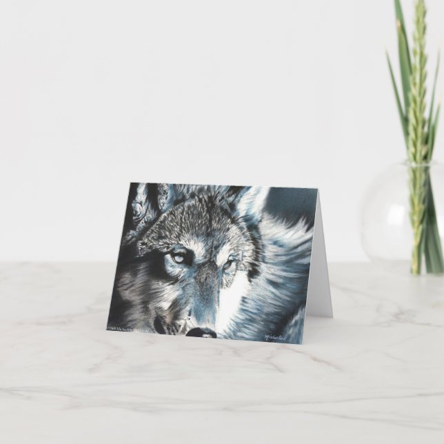 Tarjeta De Agradecimiento Hypnotic Wolf Greeting Card de Michaeline McDonald (Anverso)