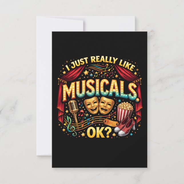 Tarjeta De Agradecimiento I Just Really Like Musicals, OK? (Anverso)