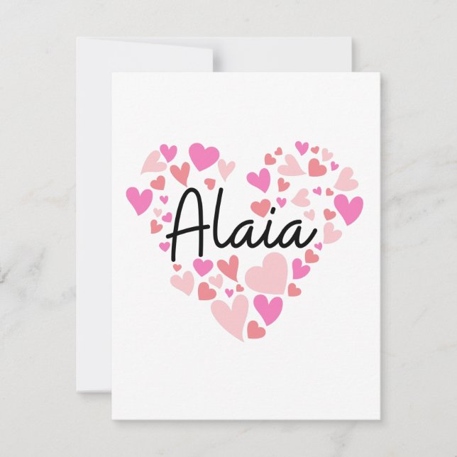 Tarjeta De Agradecimiento I love Alaia - hearts for Alaia (Anverso)