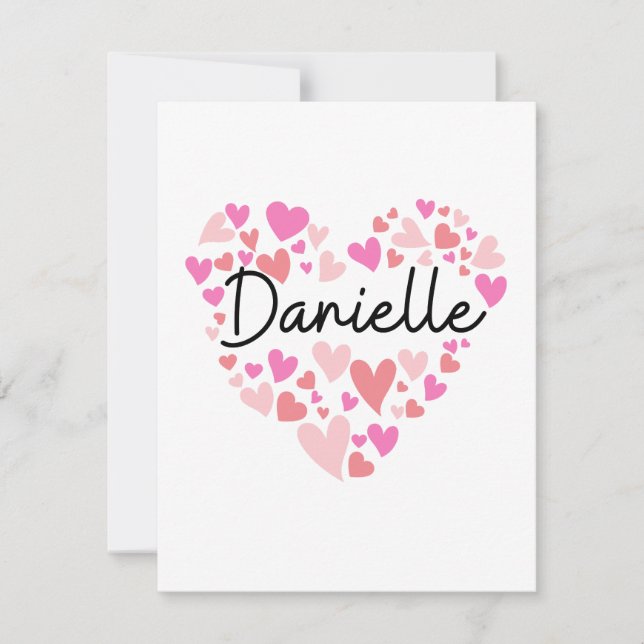 Tarjeta De Agradecimiento I love Danielle - hearts for Danielle (Anverso)