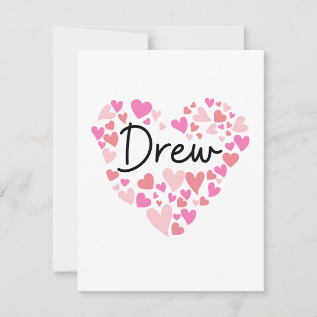 Tarjeta De Agradecimiento I love Drew - hearts for Drew (Anverso)