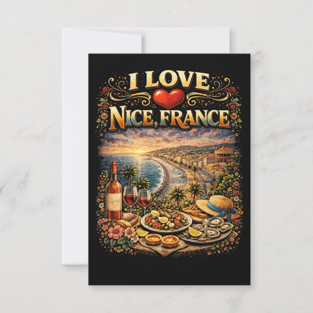 Tarjeta De Agradecimiento I Love Nice (Anverso)