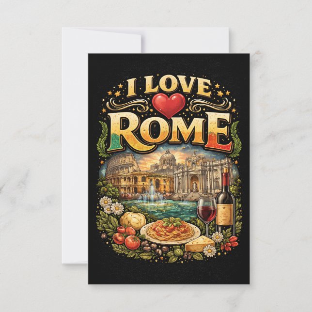 Tarjeta De Agradecimiento I Love Rome (Anverso)
