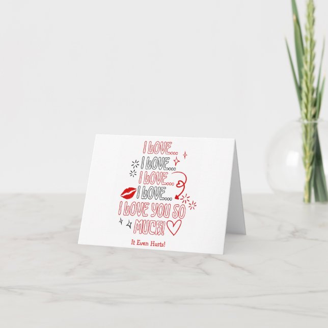 Tarjeta De Agradecimiento I Love You So Much Note Romantic Valentines (Anverso)