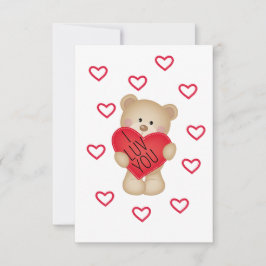 Tarjeta De Agradecimiento I LUV YOU Teddy Bear Valentcard