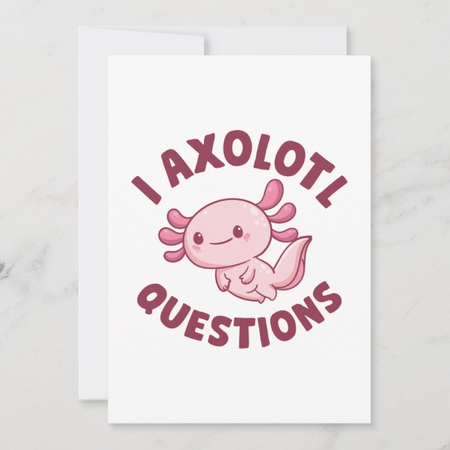 Tarjeta De Agradecimiento I Preguntas Axolotl (Anverso)