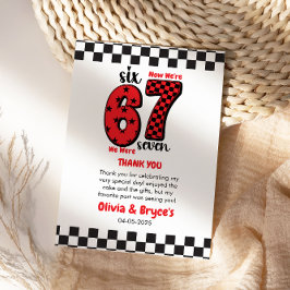 Tarjeta De Agradecimiento I Was 6, Now I’m 7 – Twin 7th Birthday for Kids