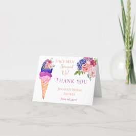 Tarjeta De Agradecimiento Ice Cream Floral Bridal Shower