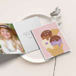 Tarjeta De Agradecimiento Ice Cream Sundae Kids Birthday<br><div class="desc">Designed to match our ice cream sundae kids' birthday party invitations, these cute thank you cards feature a three scoop cone with the words "thank you" and a signature in cute retro vintage style lettering. Personalize the inside with a photo and a custom pre-printed message, or delete the sample image...</div>